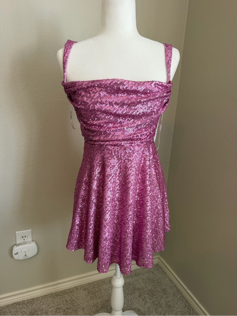 For Love & Lemons Pink Sequin Mini Dress